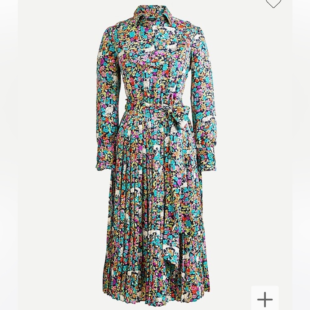 J. Crew NWT Grazing Goat Floral Pleated Midi Dress size 0